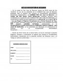 Acta de no recepción de descargo