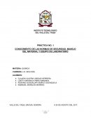 CONOCIMIENTO DE LAS NORMAS DE SEGURIDAD, MANEJO DEL MATERIAL Y EQUIPO DE LABORATORIO
