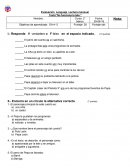 Evaluación Lenguaje Lectura mensual