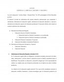 Ley de la educación “Avelino Siñani - Elizardo Pérez” No. 070, promulgado el 20 de Diciembre de 2010.