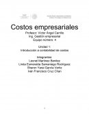 Introducción a contabilidad de costos