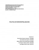 Politica de descentralizacion