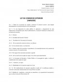 Análisis del art. 1 al 27 de la Ley de Comercio Exterior.
