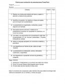 Rubrica para evaluación de presentaciones PowerPoint