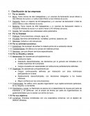 Clasificación de las empresas RESUMEN