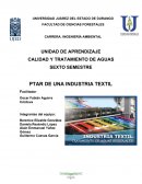 Elaboración de PTAR de industria textil