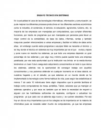 ENSAYO TECNICO EN SISTEMAS. Página 1