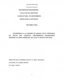 Adherencia a la higiene de manos, en el personal de salud del hospital enfermeros argentinos