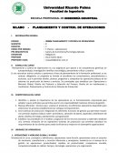 LANEAMIENTO Y CONTROL DE OPERACIONES