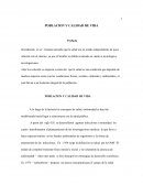 POBLACION Y CALIDAD DE VIDA