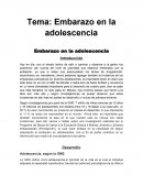 Tema: Embarazo en la adolescencia