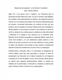 Reporte de lectura Primera Parte 1 EL PERFUME. Página 1