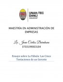 Ensayo sobre La Fábula: Las Cinco Tentaciones de un Gerente