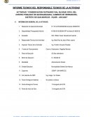 INFORME TECNICO DEL RESPONSABLE TECNICO DE LA ACTIVIDAD