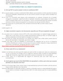 CUESTIONES PARA EL DEBATE SEMANAL