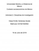 Contexto socioeconómico de México Actividad 2. Disciplinas de investigación