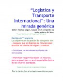 Logística y transporte internacional: Una mirada genérica