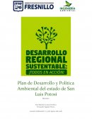 Plan de desarrollo ambiental y política ambiental de San Luis Potosí