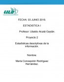 Estadísticas descriptivas de la información.