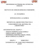 REPORTE DE LABORATORIO PRACTICA 2 “CONOCIMIENTO DEL MATERIAL DEL LABORATORIO”