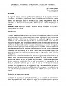 LA VETUSTA Y CONTINUA ESTRUCTURA AGRARIA EN COLOMBIA