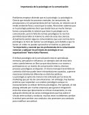 Importancia de la psicología en la comunicación