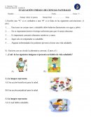 EVALUACIÓN UNIDAD 1 DE CIENCIAS NATURALES