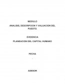 ANALISIS, DESCRIPCION Y VALUACION DEL PUESTO.