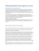 Como administrar dos negocios a la vez