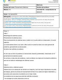 Reporte de lectura 5 pensamiento sistemico. Página 1