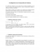 Investigación de los Componentes de Varianza.