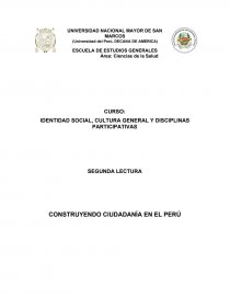 IDENTIDAD SOCIAL, CULTURA GENERAL Y DISCIPLINAS PARTICIPATIVAS. Página 1