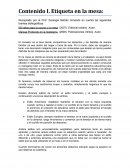 Etiqueta en la mesa. Modales en la mesa