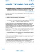 Alegría y entusiasmo en la misión