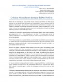 Crónicas músicales en tiempos de Don Porfirio