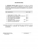 Modelo de declaración jurada de materiales