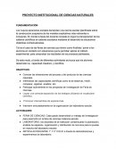 PROYECTO INSTITUCIONAL DE CIENCIAS NATURALES