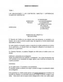 LAS OBLIGACIONES Y LOS CONTRATOS. SIMILITUD Y DIFERENCIAS. CLASES DE CONTRATOS.