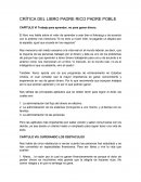 CRÍTICA DEL LIBRO PADRE RICO PADRE POBLE
