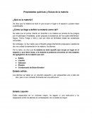 Propiedades químicas y físicas de la materia