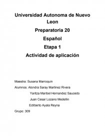 Español Etapa 1 Actividad de aplicación. Página 1