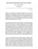 UNA EDUCACIÓN ENFOCADA EN VALORES