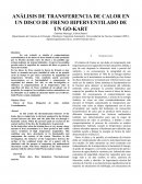 ANÁLISIS DE TRANSFERENCIA DE CALOR EN UN DISCO DE FRENO