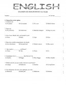 Examen diagnostico ingles 3 secundaria