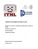 Nombre de la practica: Presentación del laboratorio y equipo de trabajo
