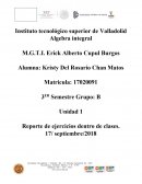 Trabajo Reporte de ejercicios dentro de clases.