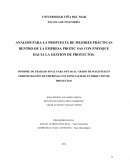 ANÁLISIS PARA LA PROPUESTA DE MEJORES PRÁCTICAS DENTRO DE LA EMPRESA PROTIC SAS CON ENFOQUE HACIA LA GESTIÓN DE PROYECTOS