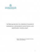 FACTORES QUE INFLUYEN EN EL PROCESO DE TITULACION DE EGRESADOS DE LA ESPECIALIDAD DE ACUICULTURA DEL LICEO AGROPECUARIO Y ACUICOLA CHILO