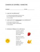 EXAMEN DE ESPAÑOL V BIMESTRE