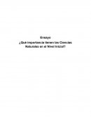 ¿Qué importancia tienen las Ciencias Naturales en el Nivel Inicial?